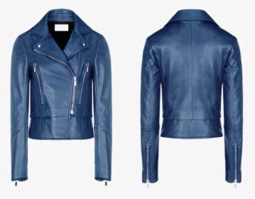 Leather Jacket Ladies Download Transparent Png Image - Blue Leather Jacket Womens Biker, Png Download, Transparent PNG