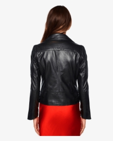 Liana Leather Biker Jacket In Colour Caviar - Leather Jacket, HD Png Download, Transparent PNG