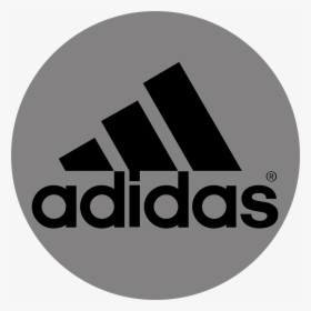 Grey Circle Smaller - Adidas Logo Png Circle, Transparent Png, Transparent PNG