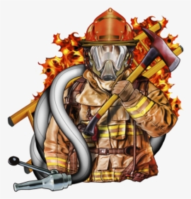 Fire Fighter Fabric, Custom Print Panel, Firefighter - Cartoon Fire Fighters, HD Png Download, Transparent PNG