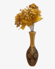 Golden Flower Vase Png, Transparent Png, Transparent PNG