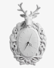 Resin Wall Mounted 3d Artificial Animal Deer Head With - Quartz Clock, HD Png Download, Transparent PNG