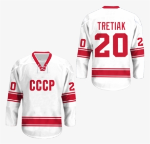 Vladislav Tretiak Ussr Cccp Hockey Jersey New Stitch - Sports Jersey, HD Png Download, Transparent PNG