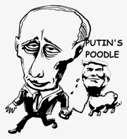 Trump As Putin S Poodle - Cartoon Image Putin With Trump Black And White, HD Png Download, Transparent PNG