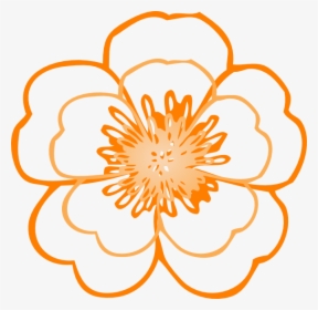 Layered Orange Flower Svg Clip Arts - Single Flower Black And White Clipart, HD Png Download, Transparent PNG