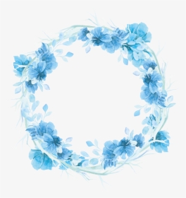 Floral Frame Watercolor Background, Floral Watercolor, - Watercolor Floral Wreath Blue, HD Png Download, Transparent PNG
