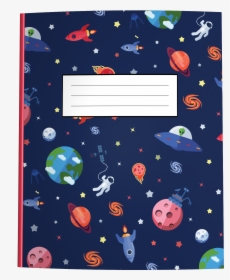 Outer Space Composition Notebook With Astronauts, Aliens, - Greeting Card, HD Png Download, Transparent PNG