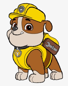Paw Patrol Is On A Roll - Rubble Paw Patrol Cartoon, HD Png Download, Transparent PNG