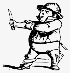 Using Boot Knife - Drawing Of A Midget, HD Png Download, Transparent PNG
