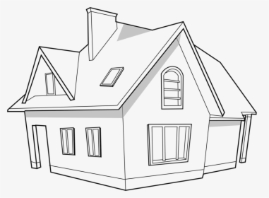 Line Art,shed,angle - Modern House Clipart Black And White, HD Png Download, Transparent PNG