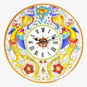 Italian Ceramic Clock Hand Painted Raffaellesco - Circle, HD Png Download, Transparent PNG