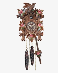 Quartz Traditional With Painted Roses - Cuckoo Clock Black Forest Flower, HD Png Download, Transparent PNG