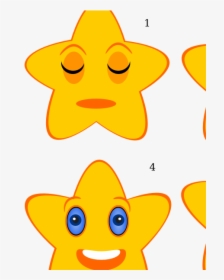 Yellow Star Wake Up - Star With Face Emotions Clipart, HD Png Download, Transparent PNG