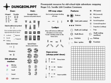 Dungeon Mapping Symbols - Dungeons And Dragons Map Symbols, HD Png Download, Transparent PNG