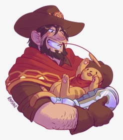 Overwatch Cartoon Fictional Character Vertebrate Male - Overwatch Mccree Nsfw Fanart, HD Png Download, Transparent PNG