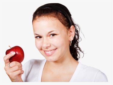 Girl With Red Apple - Apple Girl, HD Png Download, Transparent PNG