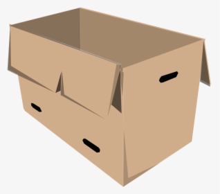 Clip Art Of Open Recyclable Cardboard Box - Box Clip Art, HD Png Download, Transparent PNG