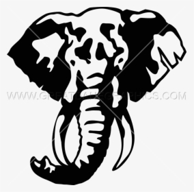 Clipart Elephant Easy - Silhouette Elephant Trunk Up Clipart, HD Png Download, Transparent PNG