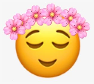#calm #flowers #cuteeye #emoji #freetoedit - Smiley, HD Png Download, Transparent PNG