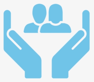 Two Hands Open With A Woman And A Man Symbol In The - Care People Icon, HD Png Download, Transparent PNG