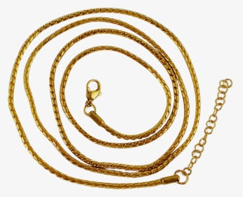 Stainless Steel Gold Plated Snake Ball Chain 80cm And - Circle, HD Png Download, Transparent PNG