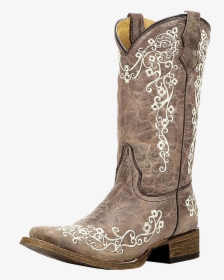 Corral Big Girl S square Toe Embroidery Cowgirl Boots - Cowboy Boot, HD Png Download, Transparent PNG