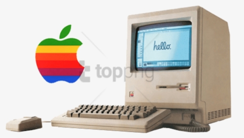 Free Png Download Vintage Apple Computer With Logo - 1984 Apple Macintosh Png, Transparent Png, Transparent PNG