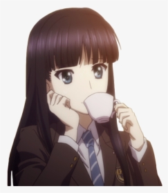 Anime Girl Drinking Tea Transparent, HD Png Download, Transparent PNG