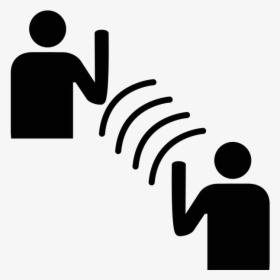 Two People Waving At Each Other - Communication Icon Black And White, HD Png Download, Transparent PNG