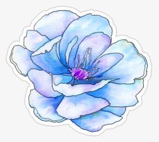 #blue #flower #flowers #pastel #watercolor #watercolorflower - Pastel Blue Flower Png, Transparent Png, Transparent PNG