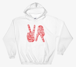 2 Up 2 Down2 Red Mockup Front Flat White - Hoodie White, HD Png Download, Transparent PNG