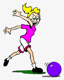 Girl Bowling Clipart - Rolling A Ball Clipart, HD Png Download, Transparent PNG