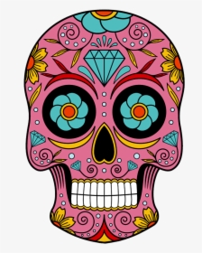 Clipart Skeleton Girly Skull - Santa Muerte Skull Tattoo, HD Png Download, Transparent PNG