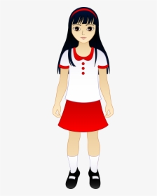 Little Asian Girl - Girl With Skirt Clipart, HD Png Download, Transparent PNG