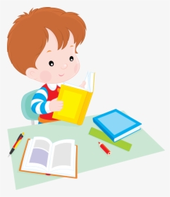Transparent School Boy Png - Student Reading Transparent Clipart, Png Download, Transparent PNG