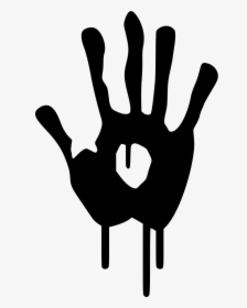 Transparent Hand Prints Clipart - Blood Hand White Png, Png Download, Transparent PNG