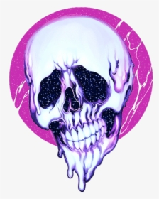 #skull #glitter #trippy #horror #aesthetic #pink #purple - Aesthetic Skull, HD Png Download, Transparent PNG