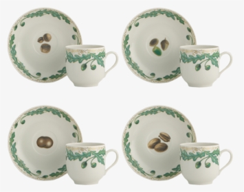 Nutleaf Tea Cup & Saucer Set Of Four - Ceramic, HD Png Download, Transparent PNG