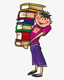 Student With Books Clipart, HD Png Download, Transparent PNG