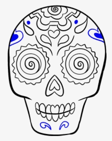 How To Draw Sugar Skull - Dia De Los Muertos Skull Drawing, HD Png Download, Transparent PNG