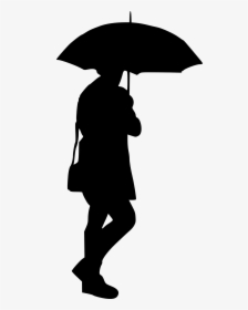 10 Woman With Umbrella Silhouette - Silhouette Person With Umbrella, HD Png Download, Transparent PNG