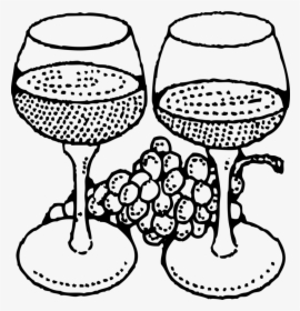 Line Art,champagne Stemware,monochrome Photography - Wine Black And White, HD Png Download, Transparent PNG