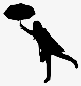 Silhouette Person With Umbrella, HD Png Download, Transparent PNG