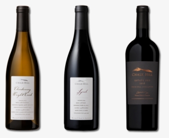 3 Bottles Of Chalk Hill Red And White Wine - Wine Bottle, HD Png Download, Transparent PNG