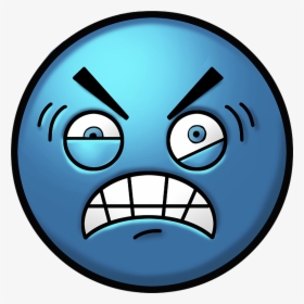 Blue Angry Emoji Png, Transparent Png, Transparent PNG