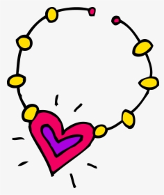 Cute Heart Necklace Clip Art - Necklace Clipart Black And White, HD Png Download, Transparent PNG