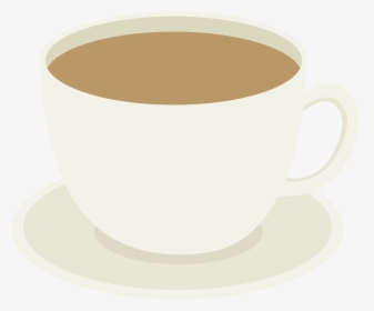 Cup Of Coffee On Plate Coffee Cup And - Simple Cartoon Coffee Cup, HD Png Download, Transparent PNG