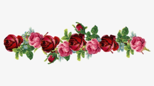 #ftestickers #flowers #divider #border #vintage #pink - Vintage Flower Border Line, HD Png Download, Transparent PNG