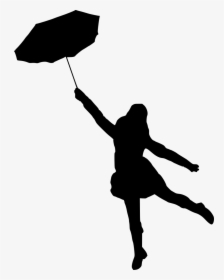 Silhouette With Umbrella At Getdrawings - Girl With Umbrella Png, Transparent Png, Transparent PNG