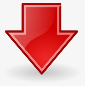 Down Arrow Red - Down Red Arrow Png, Transparent Png, Transparent PNG